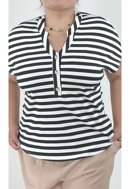 Camiseta Para Mujer. Manga 3/4 Negro Marca L&H