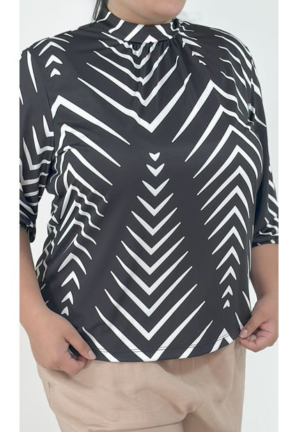Camiseta Para Mujer. Manga 3/4 Negro Marca L&H