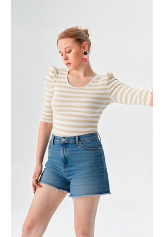 Camiseta Para Mujer Manga 3/4 Beige Marca L&H Ref. 2J409114 L&H