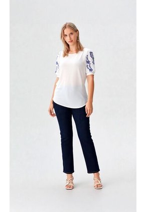 Blusa Para Mujer Manga Corta Blanco Marca L&H Ref. 1F412708
