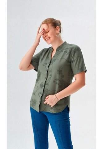 Blusa Para Mujer Manga Corta Verde Marca L&H Ref. 1F412712 L&H