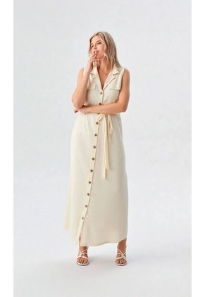 Vestido Para Mujer Manga Sisa Beige Marca L&H Ref. 1Y417033