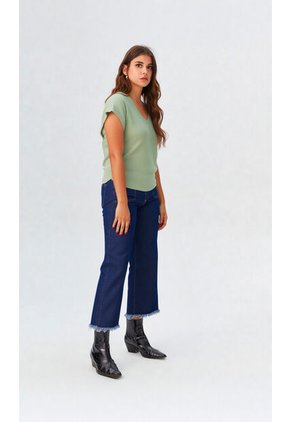 Camiseta Para Mujer Manga Corta Verde Marca L&H Ref. 2J409118