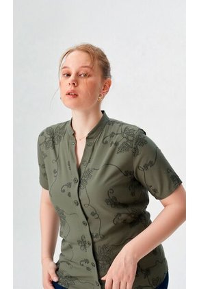 Blusa Para Mujer Manga Corta Verde Marca L&H Ref. 1F412712