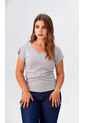 Camiseta Para Mujer Manga Corta Gris Claro Marca L&H Ref. 2J409118 de L&H