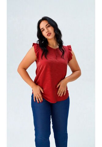 Blusa Para Mujer Manga Sisa Vino Marca L&H Ref. 2J412268 L&H