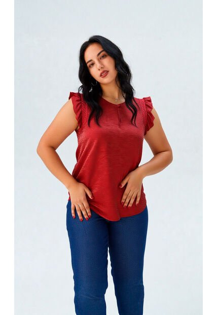 Blusa Para Mujer Manga Sisa Vino Marca L&H Ref. 2J412268