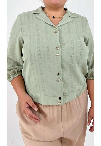 Blusa Para Mujer. Manga 3/4 Verde Marca L&H