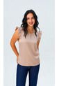 Blusa Para Mujer Manga Sisa Caqui Marca L&H Ref. 2J412268 de L&H