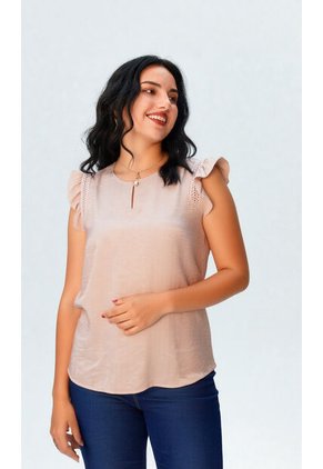 Blusa Para Mujer Manga Sisa Caqui Marca L&H Ref. 2J412268