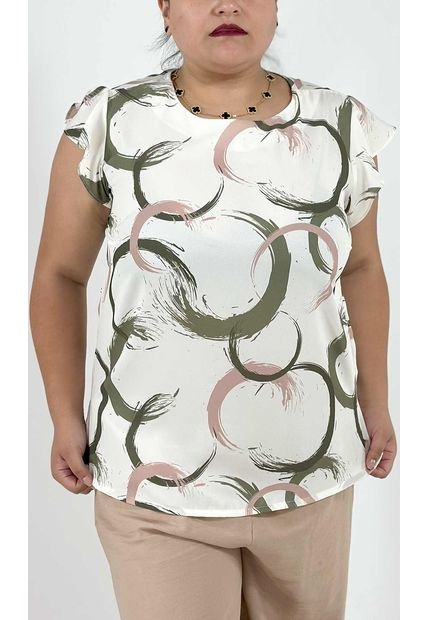 Blusa Para Mujer. Manga Corta Verde Marca L&H