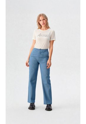 Pantalon Para Mujer Azul Marca L&H Ref. 3K407044