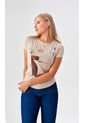 Camiseta Para Mujer Manga Corta Beige Marca L&H Ref. 4R401007 de L&H