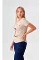 Camiseta Para Mujer Manga Corta Beige Marca L&H Ref. 4R401007 de L&H