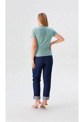 Camiseta Para Mujer Manga Corta Verde Marca L&H Ref. 4R401007