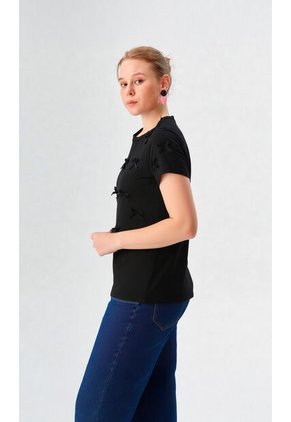 Camiseta Para Mujer Manga Corta Negro Marca L&H Ref. 4R409228