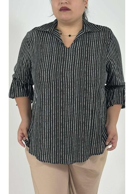 Blusa Para Mujer. Manga 3/4 Negro Marca L&H