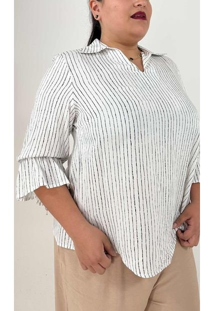 Blusa Para Mujer. Manga 3/4 Blanco Marca L&H