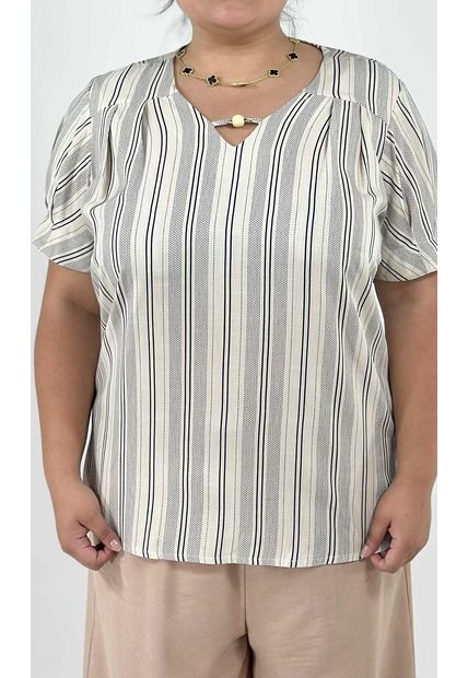 Blusa Para Mujer. Manga Corta Azul Marca L&H