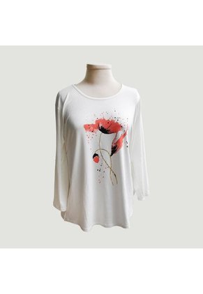 Camiseta Para Mujer. Manga 3/4 Crudo Marca L&H