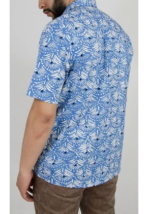 Camisa Para Hombre Manga Corta Azul Marca L&H Ref. 7Y101206