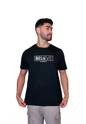 T-Shirt Para Hombre Manga Corta Negro Marca L&H Ref. 4K109096