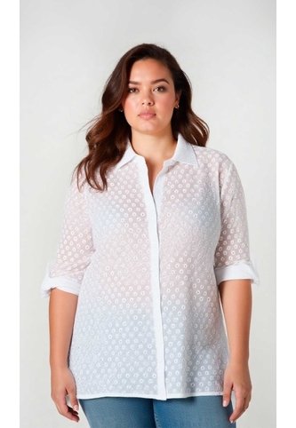 Blusa Para Mujer. Manga 3/4 Blanco Marca L&H Ref. 1F612242 L&H