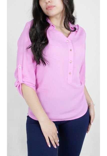 Blusa Para Mujer Manga 3/4 Rosado Marca L&H