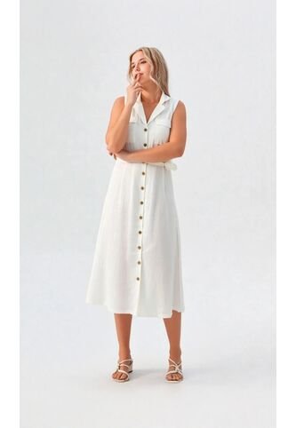Vestido Para Mujer Manga Sisa Crudo Marca L&H Ref. 1Y417033 L&H