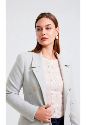 Chaqueta Para Mujer Manga Larga Gris Claro Marca L&H Ref. 4V408175