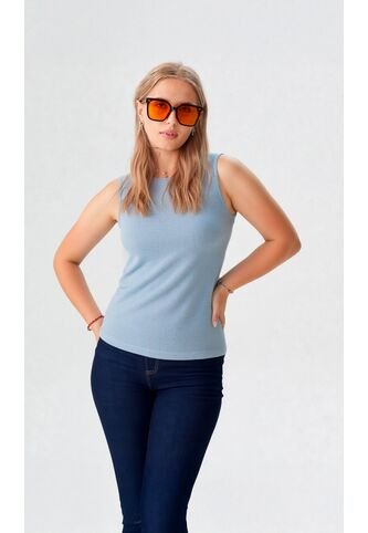 Camiseta Para Mujer Manga Sisa Azul Marca L&H Ref. 1F409510 L&H