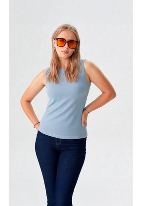 Camiseta Para Mujer Manga Sisa Azul Marca L&H Ref. 1F409510