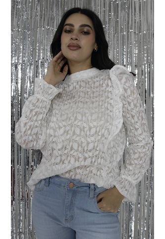 Blusa Para Mujer Manga Larga Blanco Marca L&H L&H