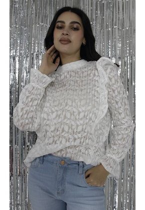 Blusa Para Mujer Manga Larga Blanco Marca L&H