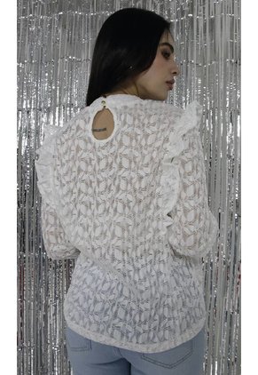 Blusa Para Mujer Manga Larga Blanco Marca L&H