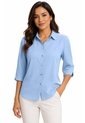 Blusa Para Mujer Manga 3/4 Azul Claro Marca L&H Ref. 1F412617 de L&H