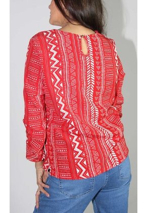 Blusa Para Mujer Manga 3/4 Rojo Marca L&H