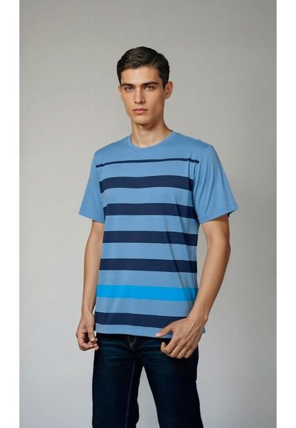 T-Shirt Para Hombre Azul Marca L&H