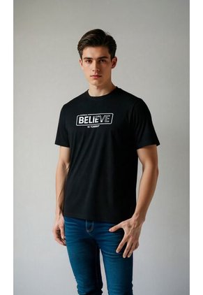 T-Shirt Para Hombre Manga Corta Negro Marca L&H Ref. 4K109096