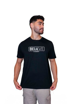 T-Shirt Para Hombre Manga Corta Negro Marca L&H Ref. 4K109096