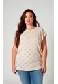 Camiseta Para Mujer. Manga Corta Beige Marca L&H Ref. 2J609088 de L&H