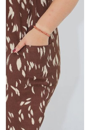 Vestido Para Mujer Manga Corta Cafe Marca L&H Ref. 1Y417030