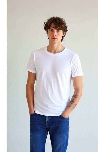 Camisilla Para Hombre Manga Corta Blanco Marca L&H Ref. 4K102003