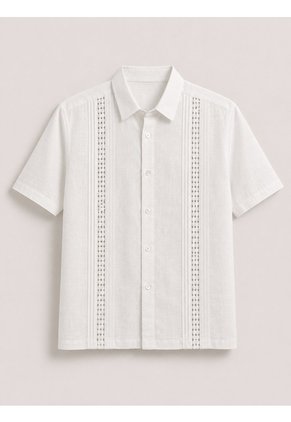 Guayabera Para Hombre  Blanco Marca L&H Ref. 9R135079