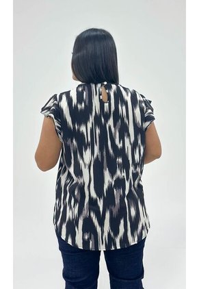Blusa Para Mujer. Manga Corta Negro Marca L&H Ref. 7K612009