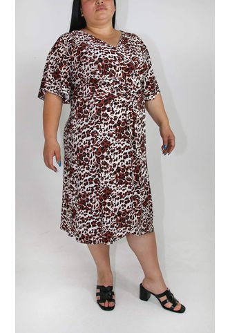 Vestido Para Mujer. Manga Corta Cafe Marca L&H L&H