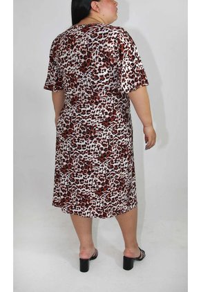 Vestido Para Mujer. Manga Corta Cafe Marca L&H