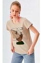 Camiseta Para Mujer Manga Corta Beige Marca L&H Ref. 4R409234 de L&H