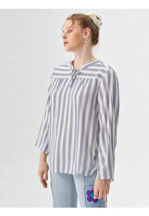 Blusa Para Mujer Manga 3/4 Azul Marca L&H Ref. 5P412285
