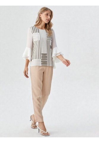 Blusa Para Mujer Manga 3/4 Beige Marca L&H Ref. 4R412134 L&H